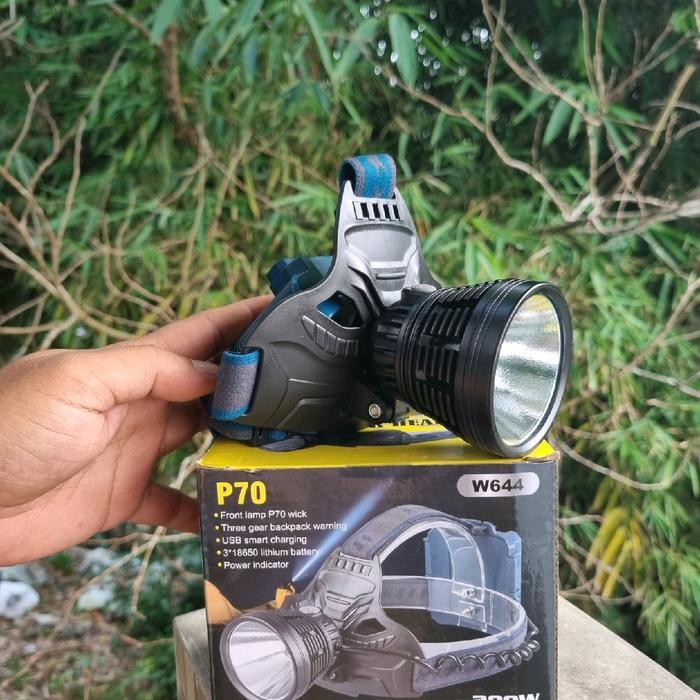 Senter kepala/headlamp p70 super terang cahaya sorot Baterai