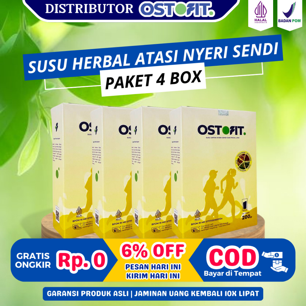 

OSTOFIT - Paket 4 Box Susu Murni Herbal Terapi Penyembuhan Nyeri Sendi dan Asam Urat