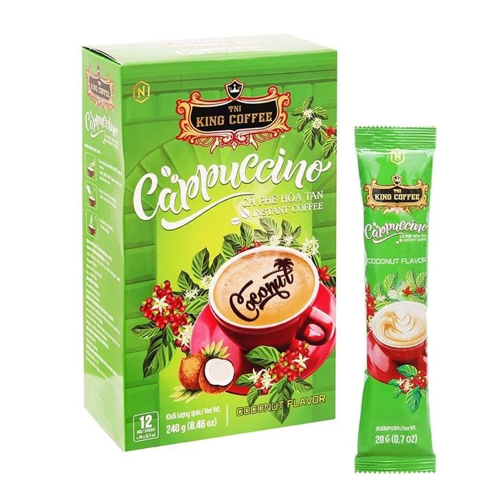 

Terlaris 12 Pcs - King Coffee Cappuccino Coconut Flavor Instant Coffee Kopi Vietnam By Trung Nguyen