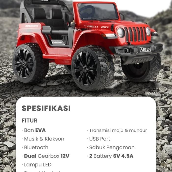 Mainan Mobil Aki Anak Jeep Off Road Pmb M 8288 M-8288 M8288 Remote