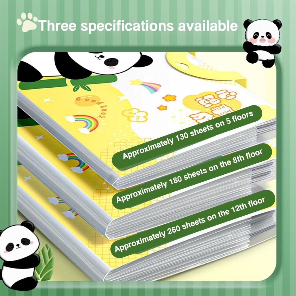 

Cartoon Panda 5/8/12 Pockets Expanding File Bag A4 File Folder for Test Paper Storage Classified Portfolio Archive Bag