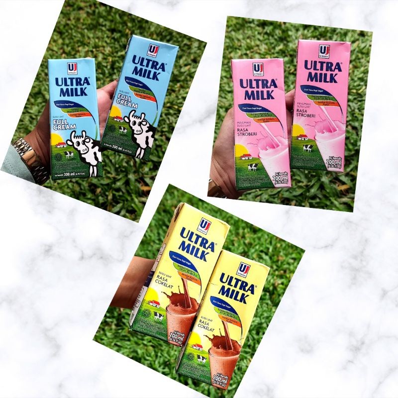 

Susu UHT Ultra milk 200ml x 24 Susu Ultra 200ml isi 24