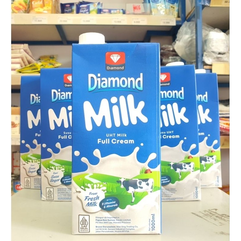 

Susu Diamond UHT Fullcream Plain 1Liter / Susu Fullcream Diamond 1Liter
