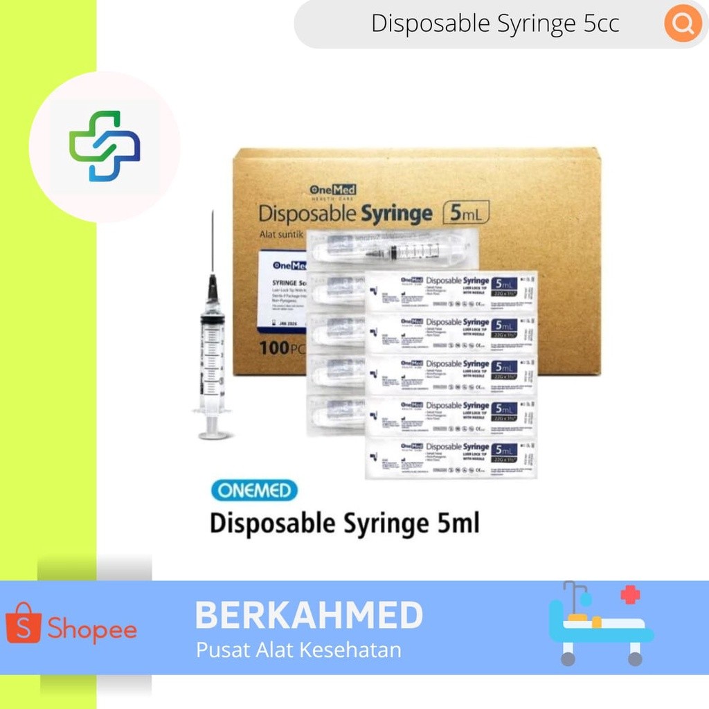 Spuit Onemed 1cc 3cc 5cc 10cc Suntikan Spuit Syringe Onemed Per BOX