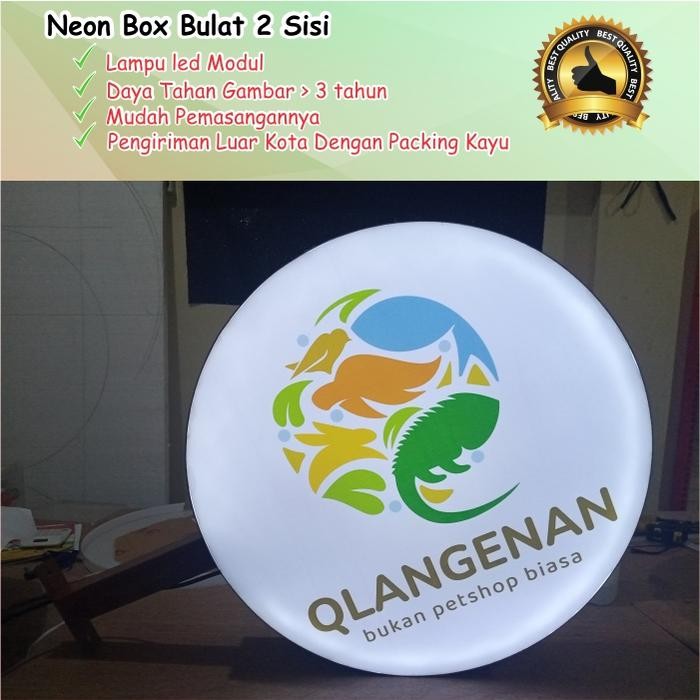 Neon Box Bulat 2 Sisi 50 Cm