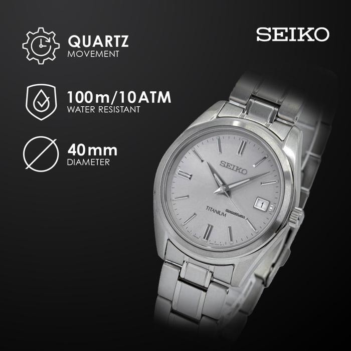 Terlaris Jam Tangan Pria Seiko SUR369P1 SUR369 Titanium Silver Dial Original Best seller