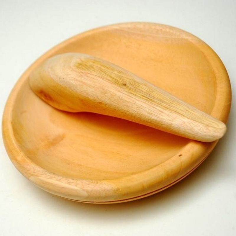 Promo  Cobek Kayu + Ulekan Cobek Coet Kayu Asli 1 Set