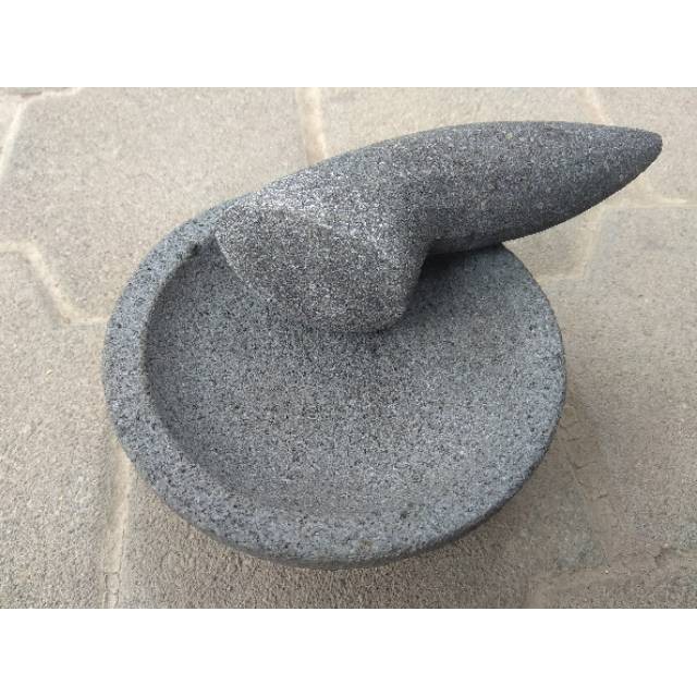 Termurah (Bisa Cod) Cobek & Ulekan Batu Asli Diameter 10 Cm - Layah Dan Penumbuk Bumbu Murah - Alat