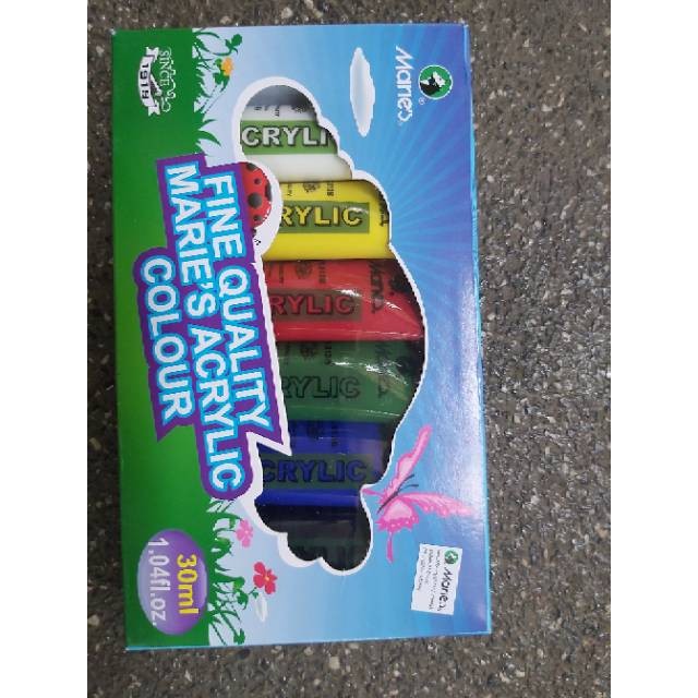 

Cat Akrilik Set Lukis Maries Isi 6 Warna Dasar x 30 ml / Marie's Acrylic Paint Color 6x30 ml No