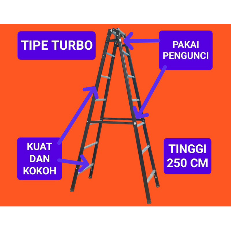 TANGGA LIPAT 2,5 METER JUMBO ALUMINIUM