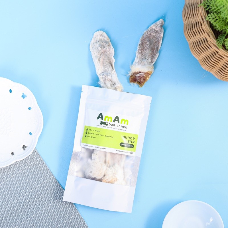 AmAm Rabbit Ear Snack Anjing Cemilan Anjing Telinga Kelinci Dog Chew