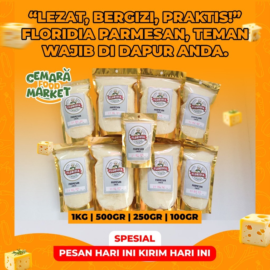 

Floridia Parmesan Cheese 250 gr / Keju Parmesan Bubuk / Grated Parmesan Premium