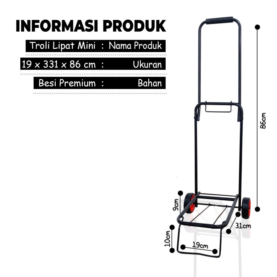 Barangunik2021 - Troli Lipat Mini/Troli Galon/Troli Dus/Troli Gas/Troli Serbaguna/Troli Barang Lipat
