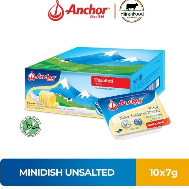

Anchor New Zealand Butter Minidish 10 x 7gr - Saled / Unsalted (Pilih Varian)