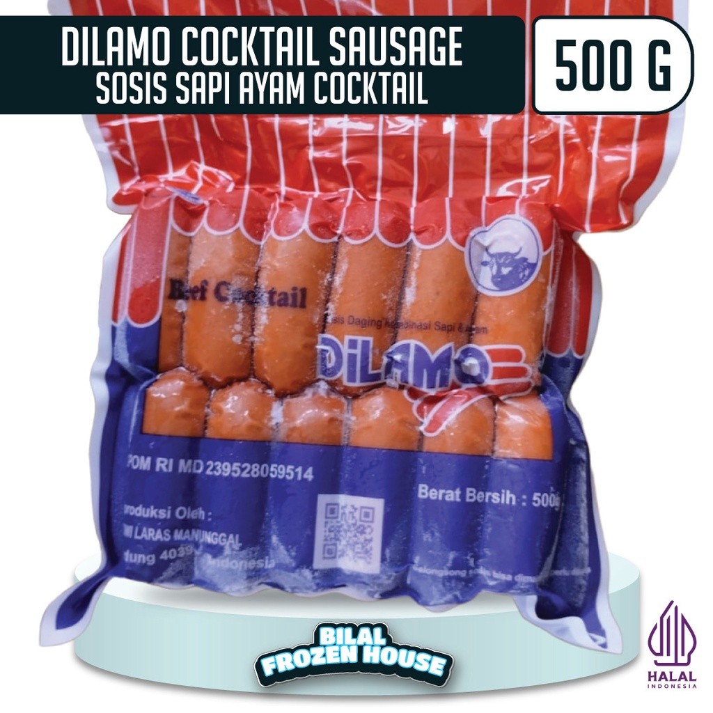

Dilamo Sosis Beef Cocktail Sausage Merah - Sosis Sapi & Ayam - 500gr - 900gr