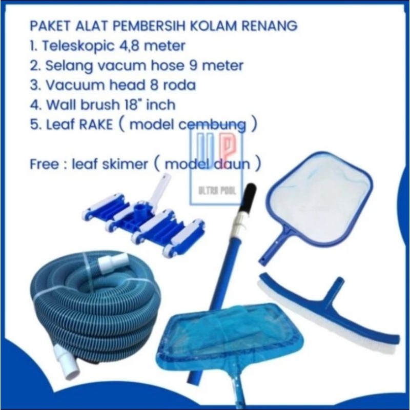 Alat vacuum pembersih kolam renang I paket alat vacuum set
