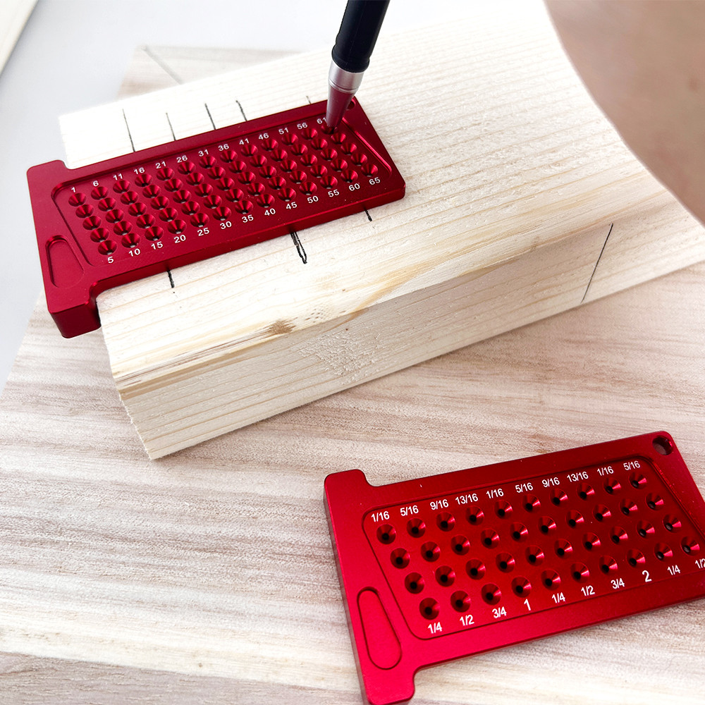 Measuring Tools Precision T-Type Hole Ruler Aluminum Ruler Woodworking Metric/Inch Mini Crossed-Out