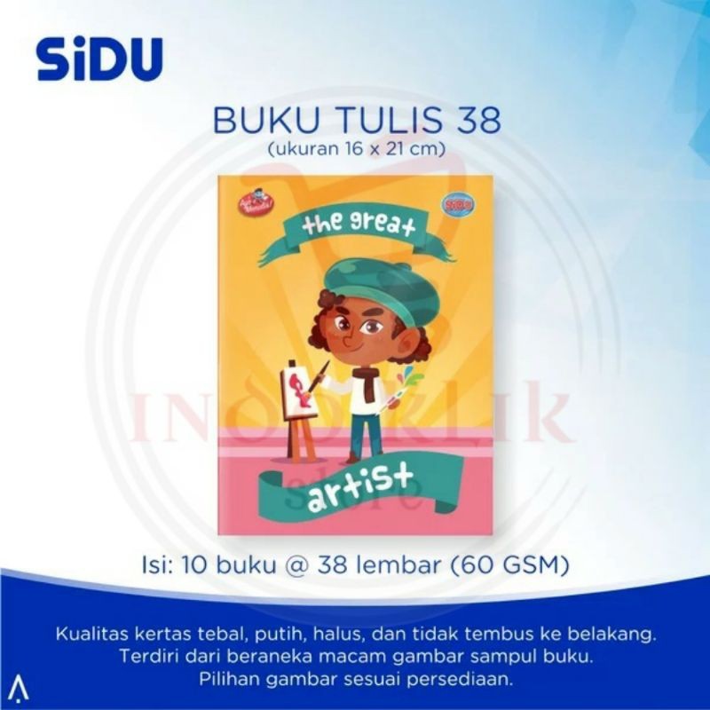 

Buku tulis sidu 38 lembar / buku tulis sinar Dunia 38 lbr / buku tulis SD SMP SMA