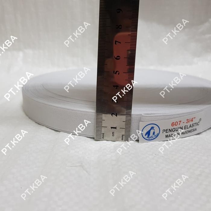 Kain Karet Elastic/ Elastis 2 Cm Penguin 607 Putih Premium