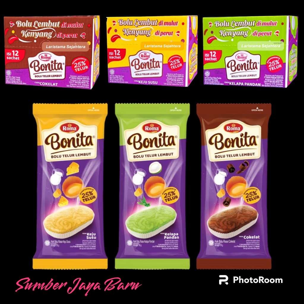 

Roma Bonita Bolu Telur Lembut 12 Sachet @ 30 g Mayora
