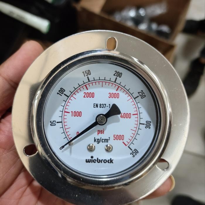 Promo!! Pressure Gauge Wiebrock Manometer 350Kg Bar 5000 Psi Payung Back