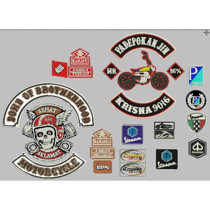 BCP-245 PATCH BORDIR LOGO VESPA MOTOR CLUB CUSTOM COMMUNITY AKSESORIS