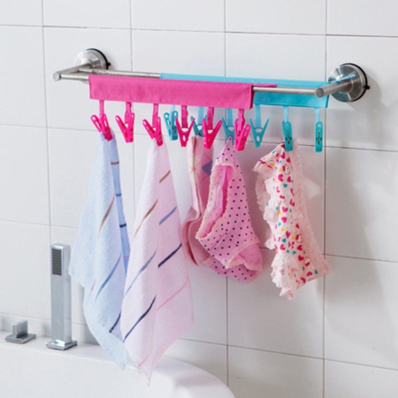 Rak Pakaian Multifungsi Rak Pengering Kaus Kaki Gantungan Kain Pengering Klip Gantungan Kain Lipat P