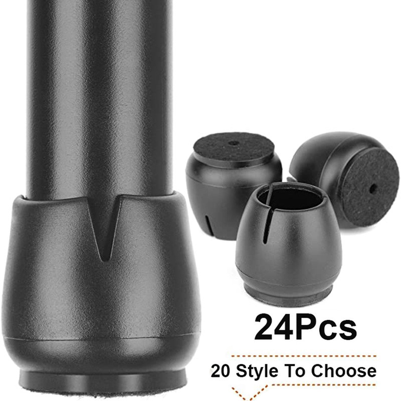 24 Buah Alas Kaki Kursi Meja Silikon Yang Ditingkatkan Penutup Kaki Kursi Meja Bantalan Penutup Bawa