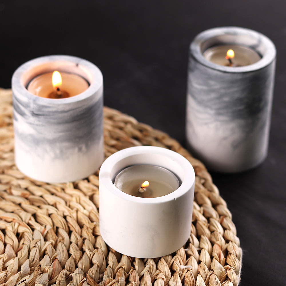 Cetakan Lilin Silinder DIY Tempat Lilin 3D Cetakan Pengecoran Silikon Semen Beton Bentuk Pembuatan K