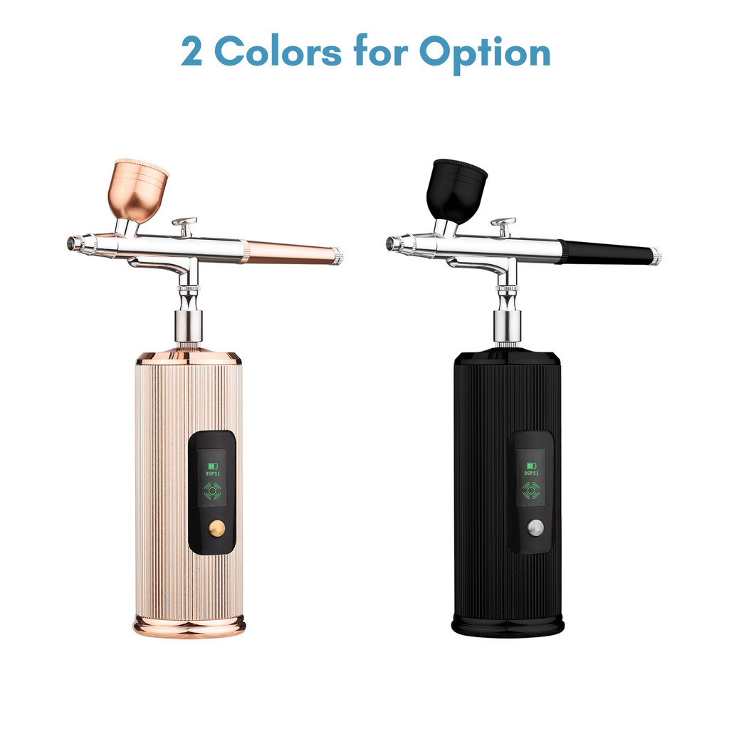 Kit Kompresor Udara Mini Portabel Dapat Diisi Ulang Pistol Semprot Cat Airbrush untuk Seni Kuku Kera