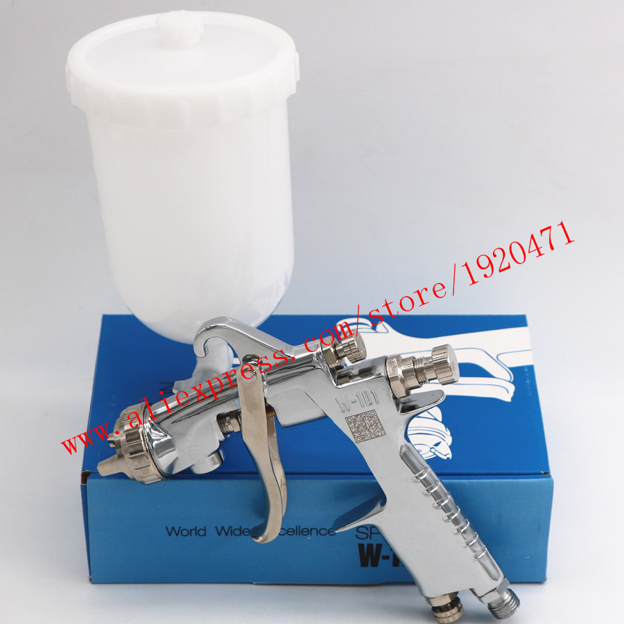 Pistol Semprot HVLP Jepang W101 400CC Cangkir Pot Cat 0.8/1.0/1.3/1.5/1.8Mm Furnitur Otomotif Mobil 