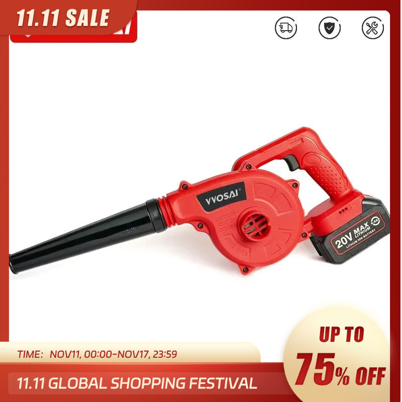 VVOSAI 20V Peniup Tanpa Kabel Taman Peniup Udara Bersih Vakum untuk Alat Listrik Operasi Tangan Kole
