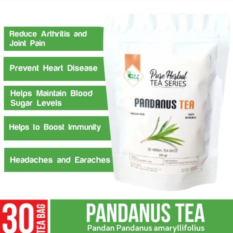 

ELIF TEA AND TISANE Pandanus Tea Pandan Tea Teh Daun Pandan Botanical Infusions Tea Bag 30 Tea Bag