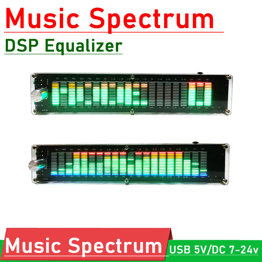 DYKB LED Tampilan Spektrum Musik Kontrol Suara DSP Indikator Tingkat Equalizer Penganalisis Irama VU