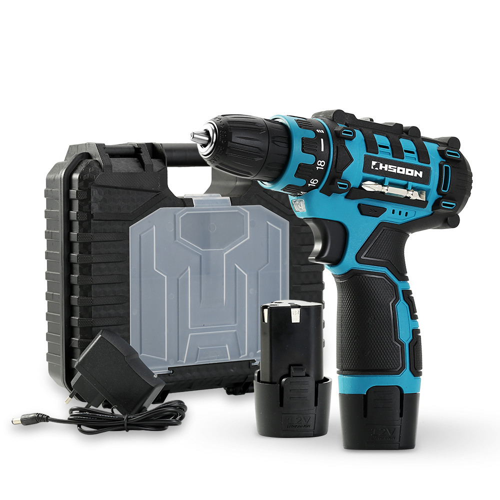 Bor Impact Listrik Mini 12V 18 + 1 Baterai Lithium-Ion Tanpa Kabel Listrik Obeng Daya Listrik Mini u