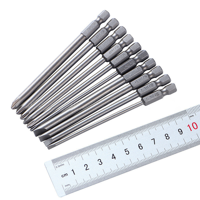 Set Obeng Magnetik Bit Obeng Phillips Berlubang Baja Campuran Set Alat Perbaikan Mobil Aksesori Bor 