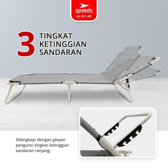 Termurah SPEEDS Kursi Tidur Outdoor Indoor Aluminium Lipat Portabel Velbed Bersantai Camping