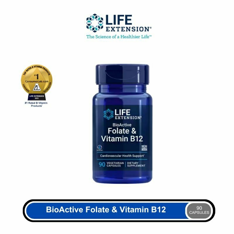 EXTENSION Active Folate & Vitamin B12 - 90 Vegetarian Capsules