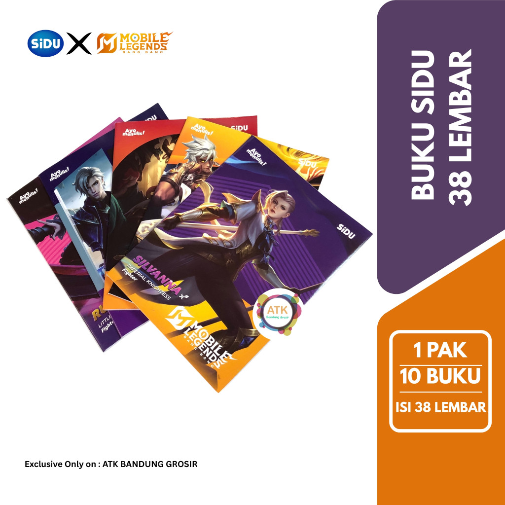 

Buku Tulis Sinar Dunia 38 Lembar (SIDU) x Mobile Legend Cover Collab Ukuran Qwarto - Pack (10 Buku)