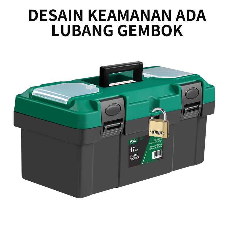 TOOL BOX BESAR PLASTIK 19/17/14 INCH BAHAN PP TOOLS BOX KOTAK PERALATAN /TOOL BOX 2 TINGKAT/TOOLKIT
