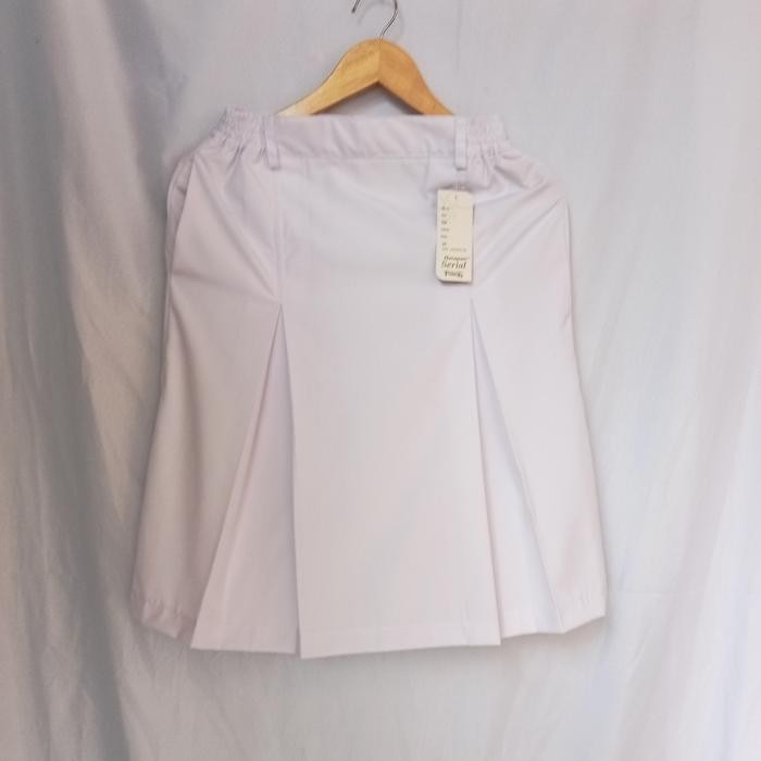 ROK SEKOLAH SMP LIPAT DUA PUTIH PENDEK SIZE KECIL SAMPAI BESAR/ROK PASKIBRA