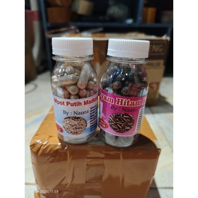 Empot Ayam Hitam Dan Putih kapsul 2 botol isi 50 kapsul perbotol