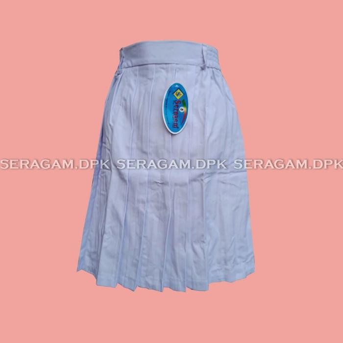 Rok Rempel Putih Pendek SD Merk "SERAGAM"