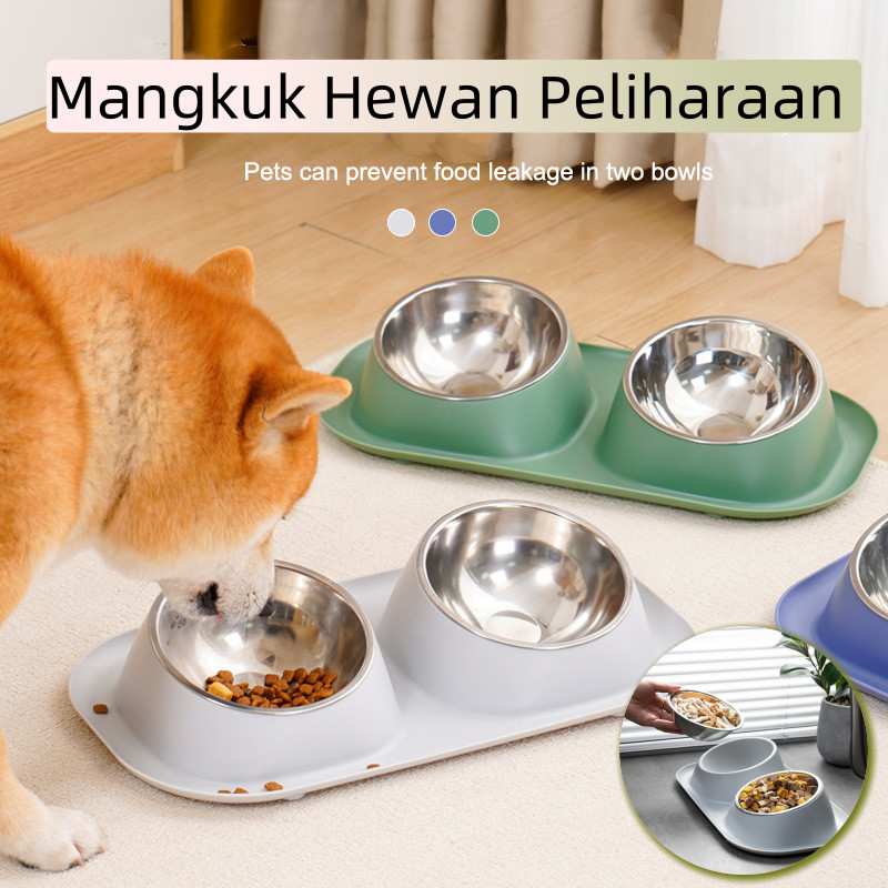Favv Your Pets Mangkuk Kucing Stainless Steel Mangkuk Makanan Kucing Mangkuk Hewan Peliharaan Mulut