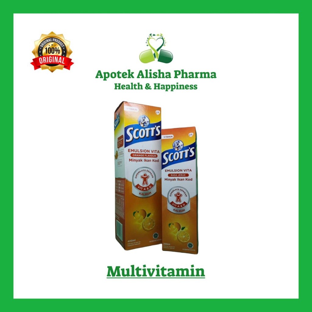 Scott Emulsion Original 400ml / Scott Emulsion Vita 200/400ml - Scot Emulsion Minyak Ikan Kod Syrup