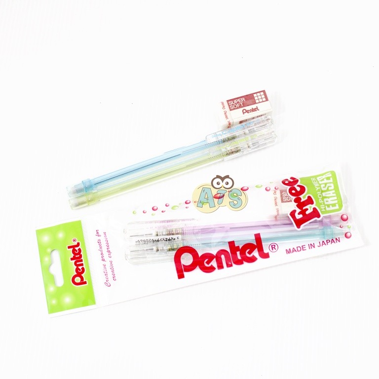 

Paket Pensil Mekanik Pentel Caplet 0.5 mm (2 pensil+1 eraser)