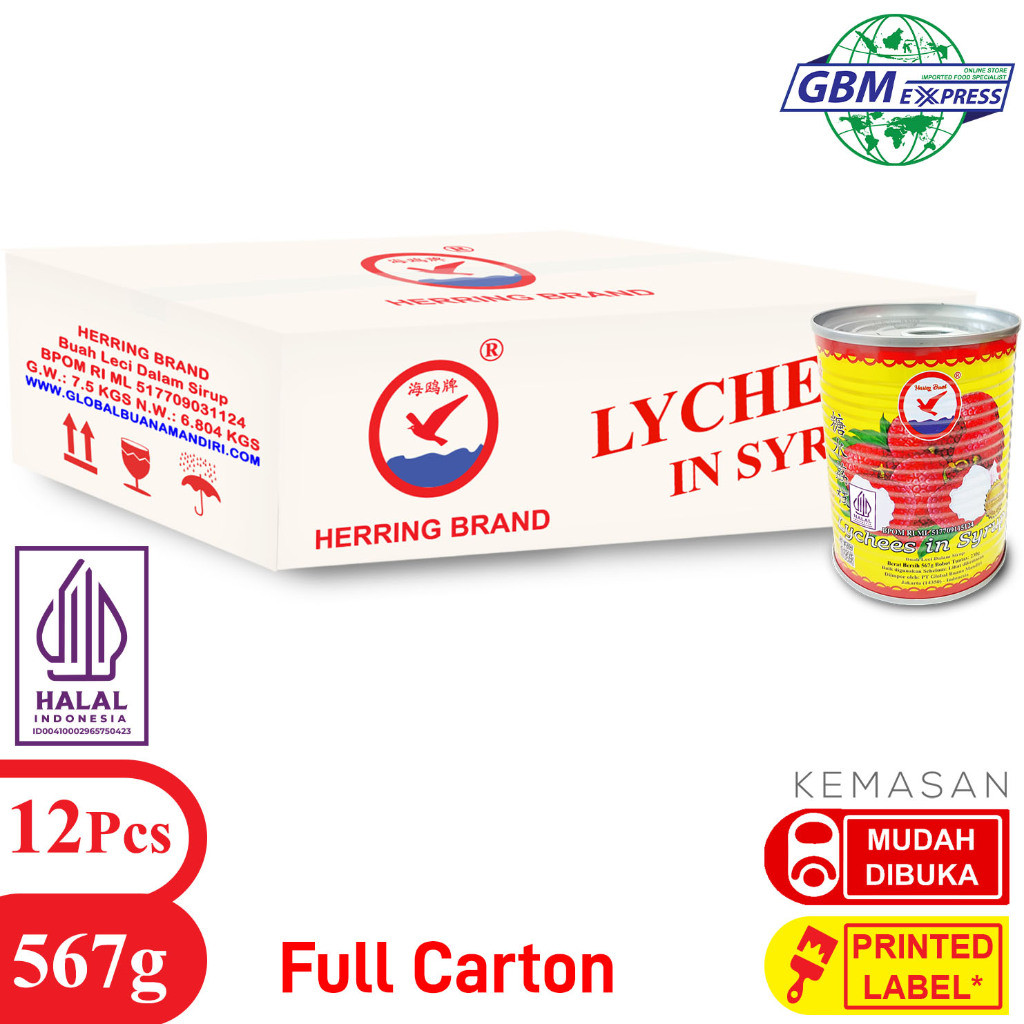 

Herring nd Full Carton Canned Lychee in Syrup 567g - 12Pcs