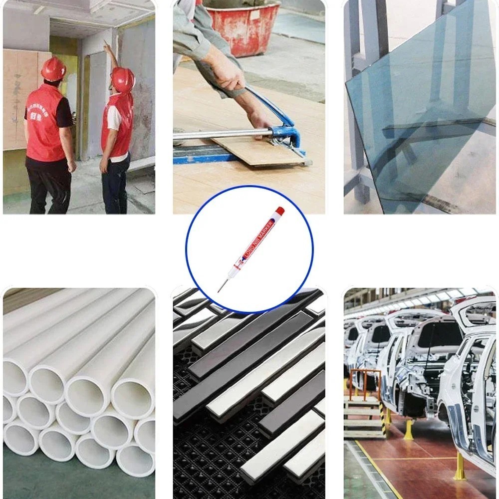 

5pcs Spidol Tukang Spidol Warna Warni Marker Long Head Marker Anti Air Spidol Tukang Kayu