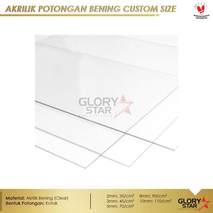 Akrilik Potongan Bening/Akrilik Custom/Akrilik Lembaran/Mika Termurah