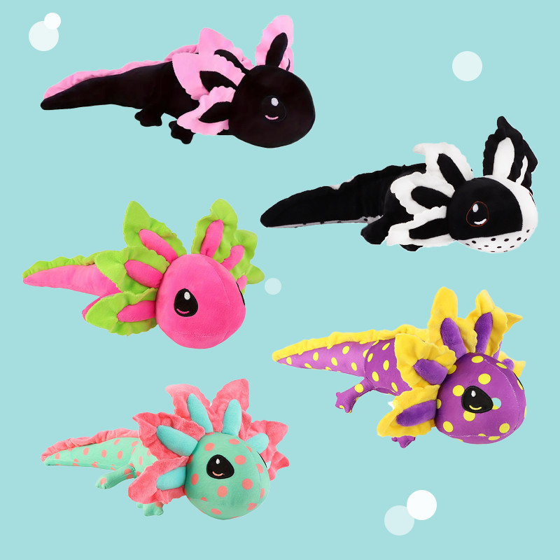 Simulated Axolotl Plush Salamander Lizard Multi-Colored Fish Doll Soft Stuffed Animals Fish Pillow